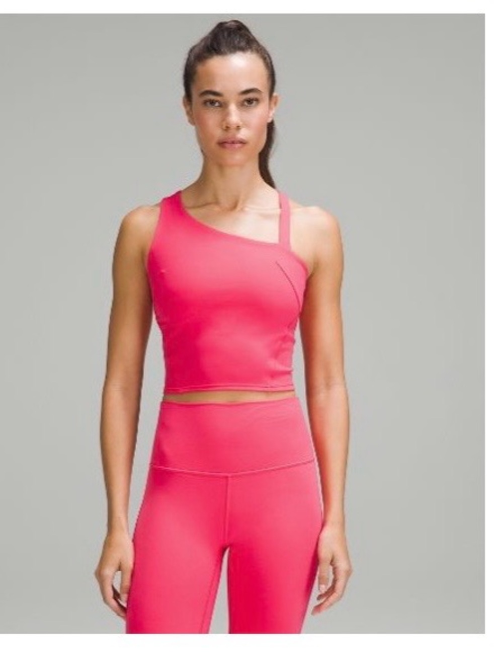 lululemon athletica One-Shoulder Crop Tank Top - Hot Pink